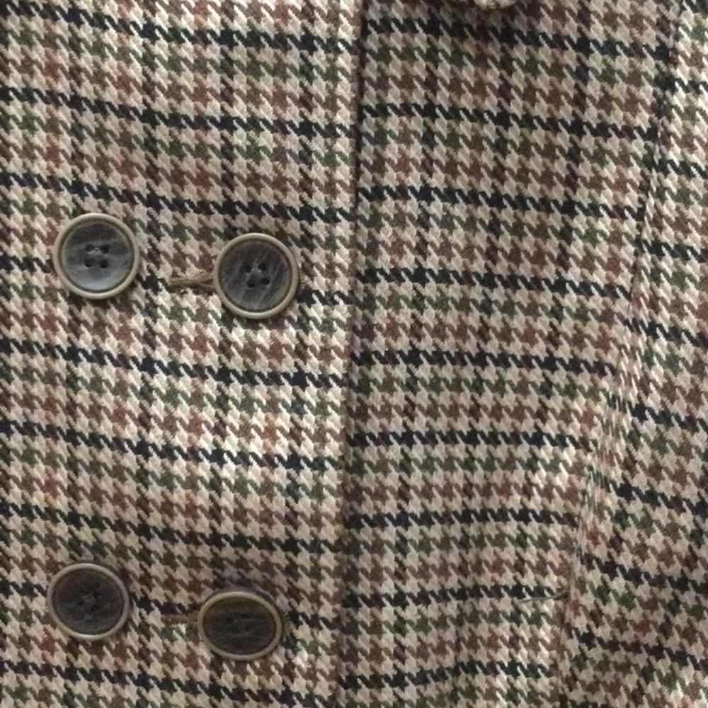 Womens Houndstooth Cropped Button Jacket - Black … - image 3